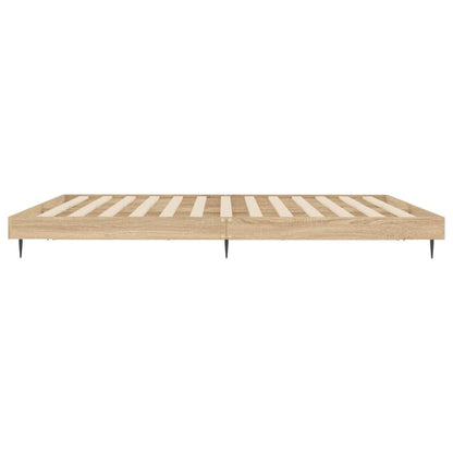 Bedframe Bewerkt Hout Kleurig Sonoma Eiken 120 x 200 cm