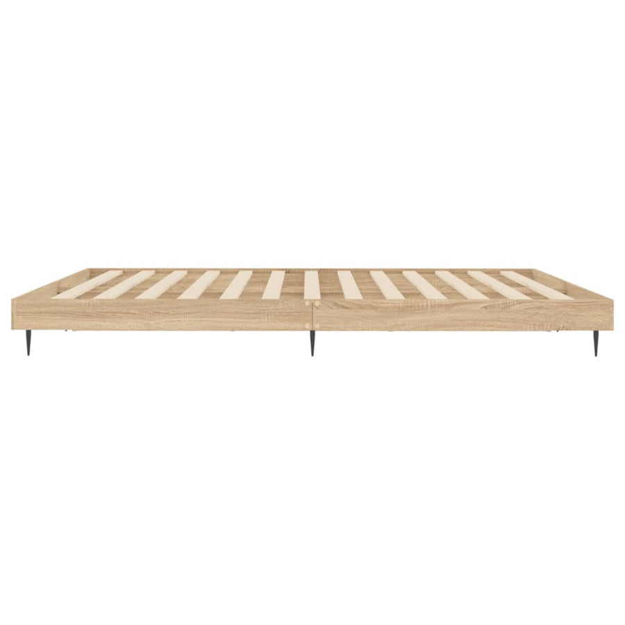 Bedframe Bewerkt Hout Kleurig Sonoma Eiken 120 x 200 cm