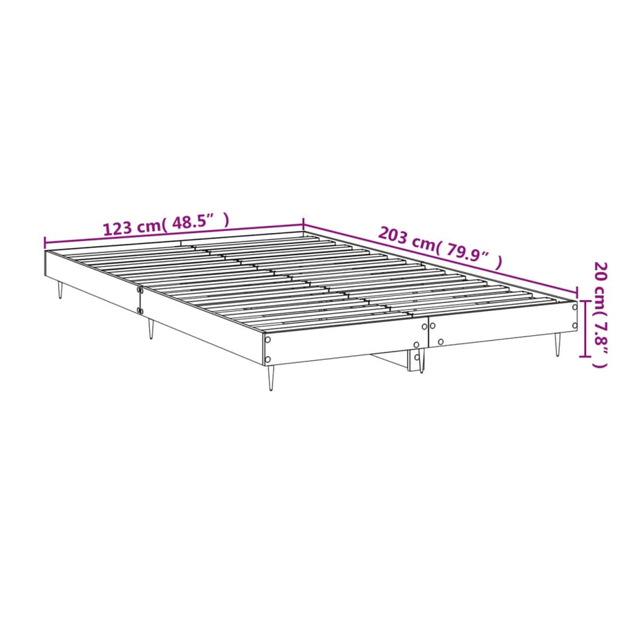 Bedframe Bewerkt Hout Kleurig Sonoma Eiken 120 x 200 cm