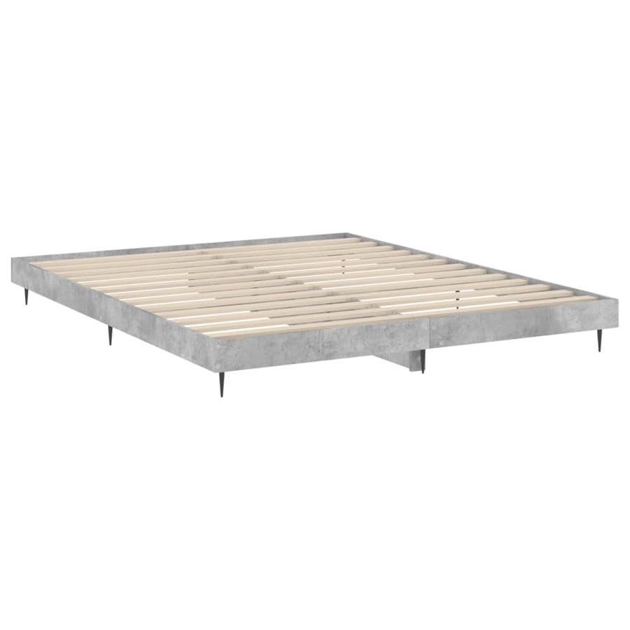 Bedframe Bewerkt Hout Betongrijs 120 x 200 cm