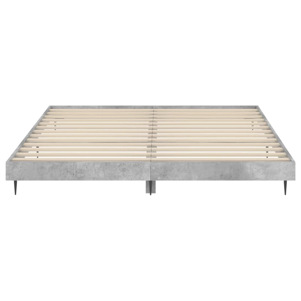 Bedframe Bewerkt Hout Betongrijs 120 x 200 cm