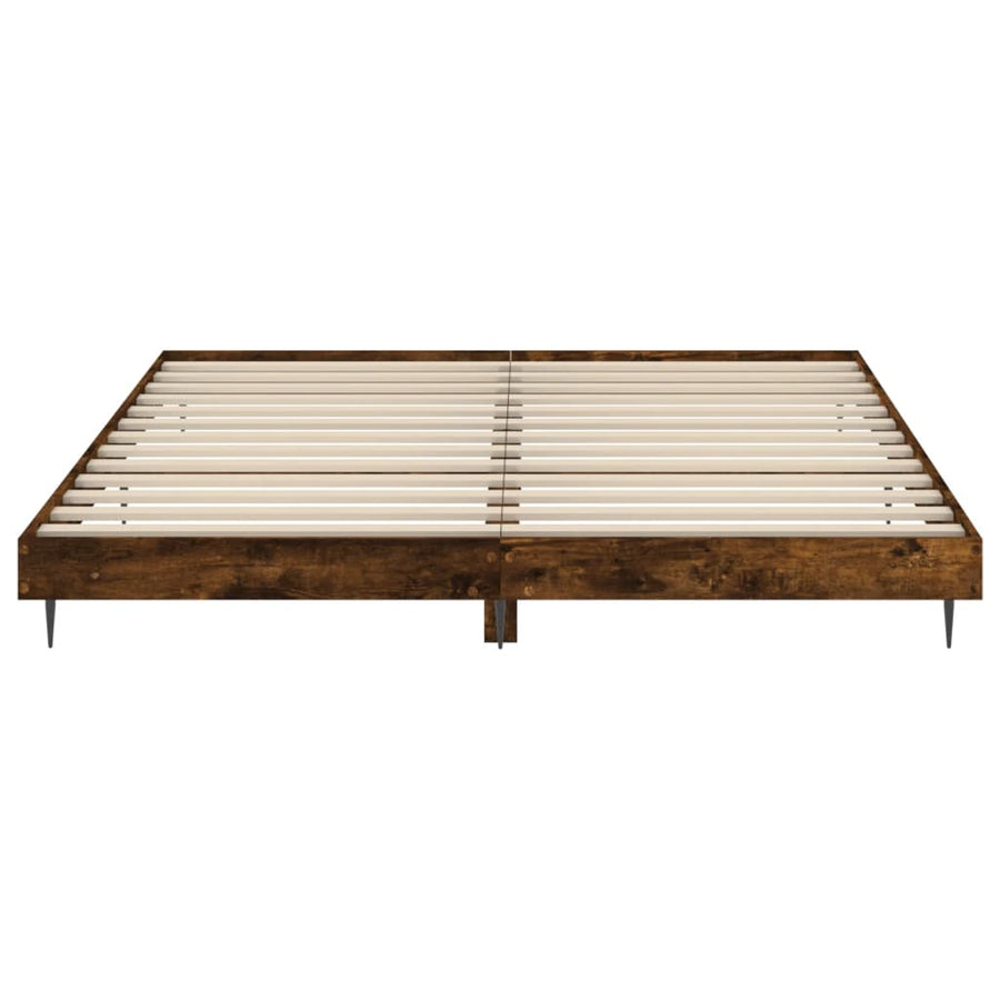 Bedframe Bewerkt Hout Kleurig Gerookt Eiken 120 x 200 cm