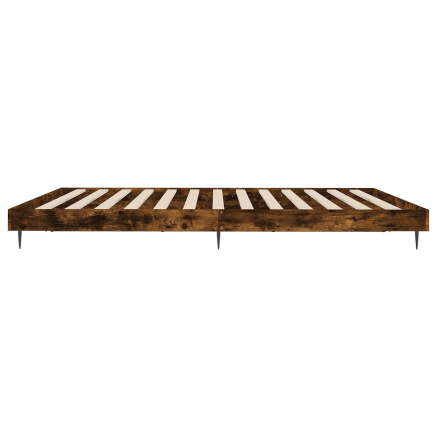 Bedframe Bewerkt Hout Kleurig Gerookt Eiken 120 x 200 cm