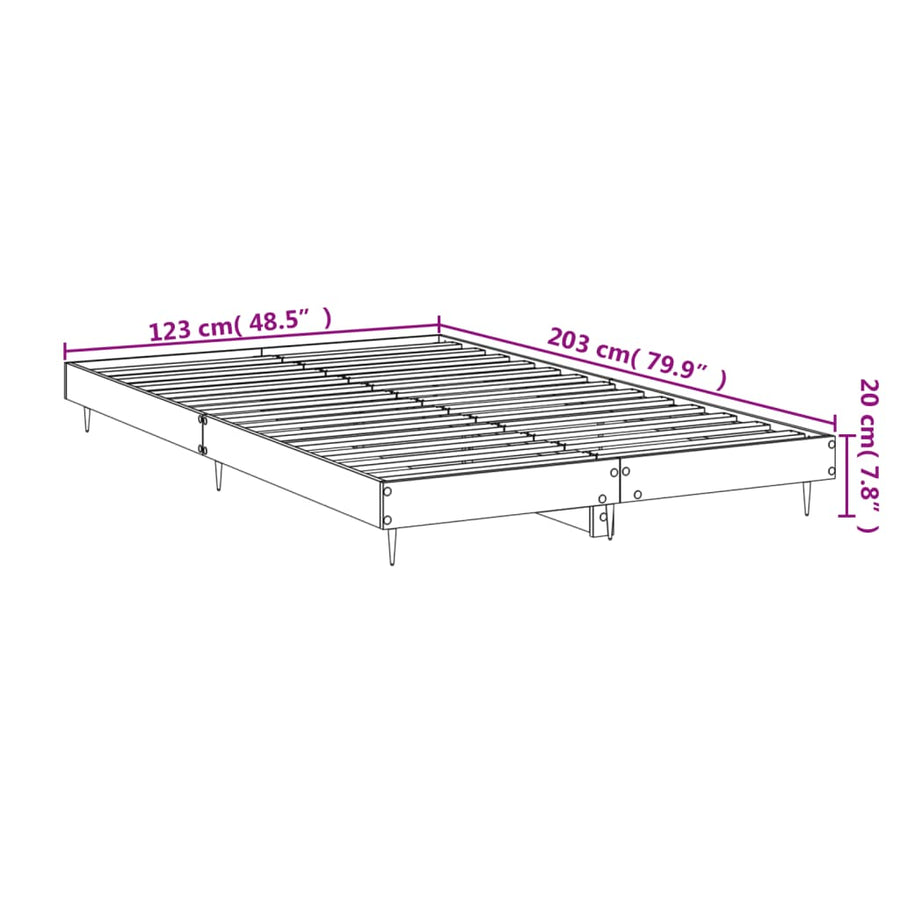 Bedframe Bewerkt Hout Kleurig Gerookt Eiken 120 x 200 cm