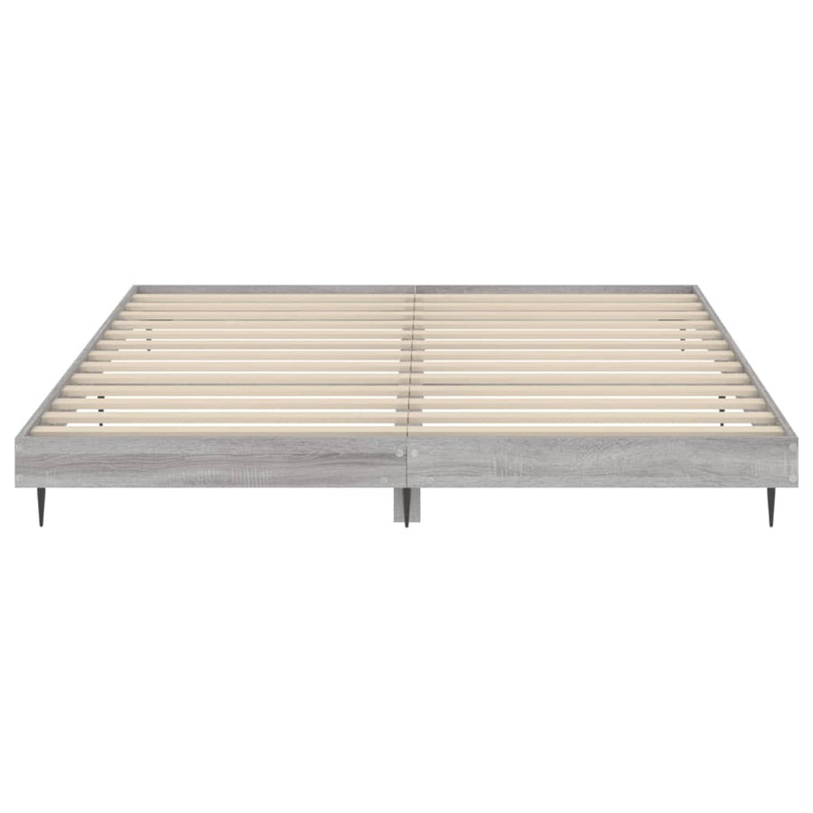 Bedframe Bewerkt Hout Eikenkleurig Grijs Sonoma 120 x 200 cm