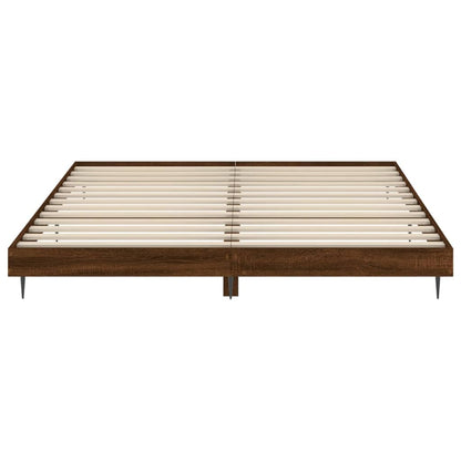 Bedframe Bewerkt Hout Bruin Eikenkleur 120 x 200 cm
