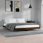 Bedframe 120x200 cm bewerkt hout bruin eikenkleur
