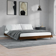 Bed frame without mattress, treated wood, brown oak color, 120x200 cm