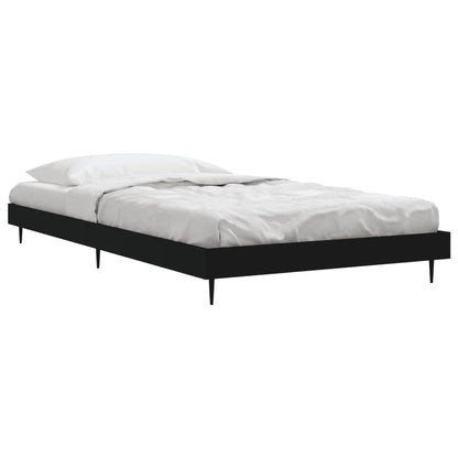 Bedframe Bewerkt Hout Zwart 100 x 200 cm