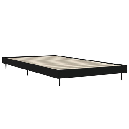 Bedframe Bewerkt Hout Zwart 100 x 200 cm
