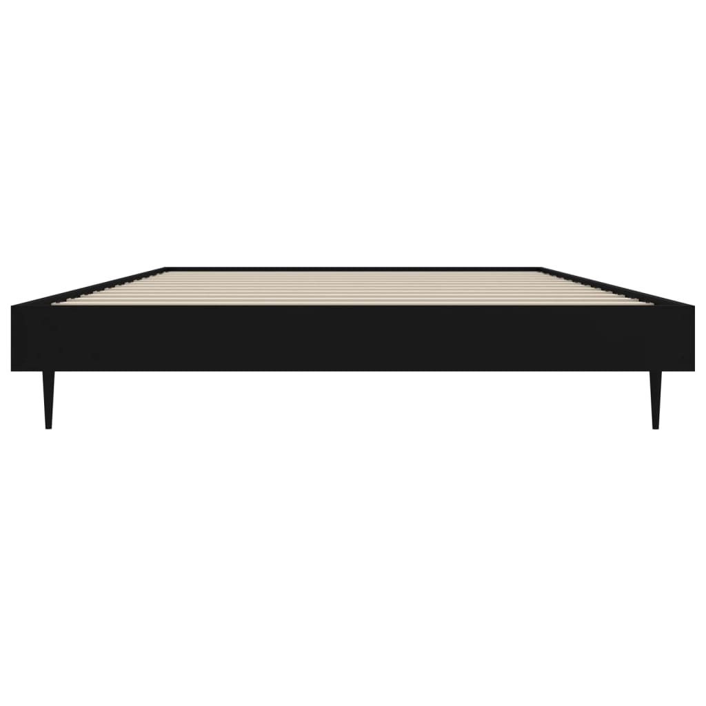 Bedframe Bewerkt Hout Zwart 100 x 200 cm