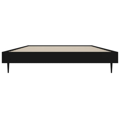 Bedframe Bewerkt Hout Zwart 100 x 200 cm