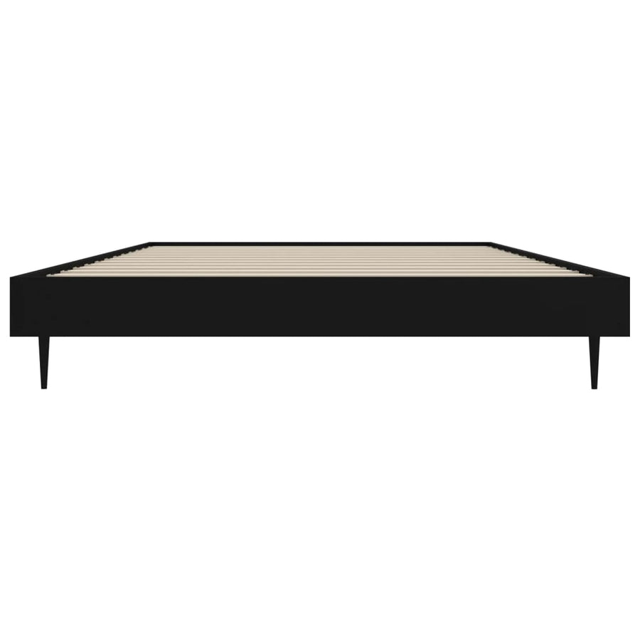 Bedframe Bewerkt Hout Zwart 100 x 200 cm