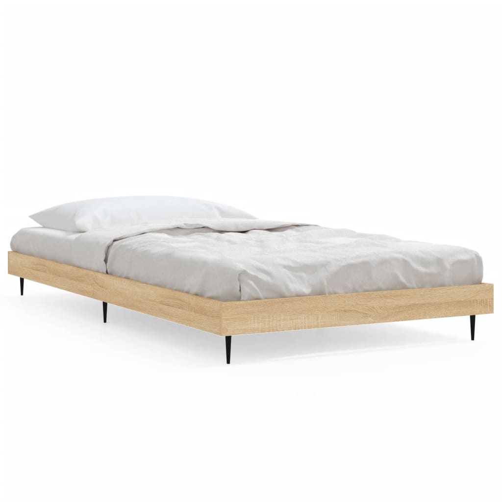 Bedframe Bewerkt Hout Kleurig Sonoma Eiken 100 x 200 cm