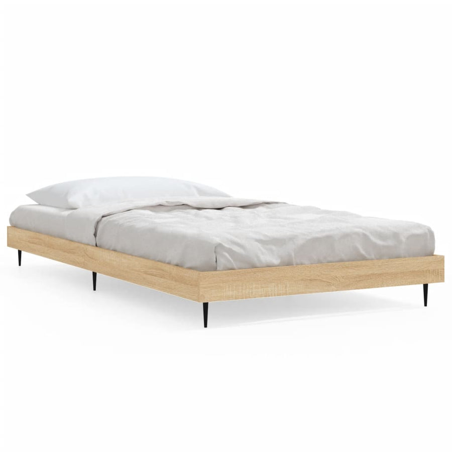Bedframe Bewerkt Hout Kleurig Sonoma Eiken 100 x 200 cm