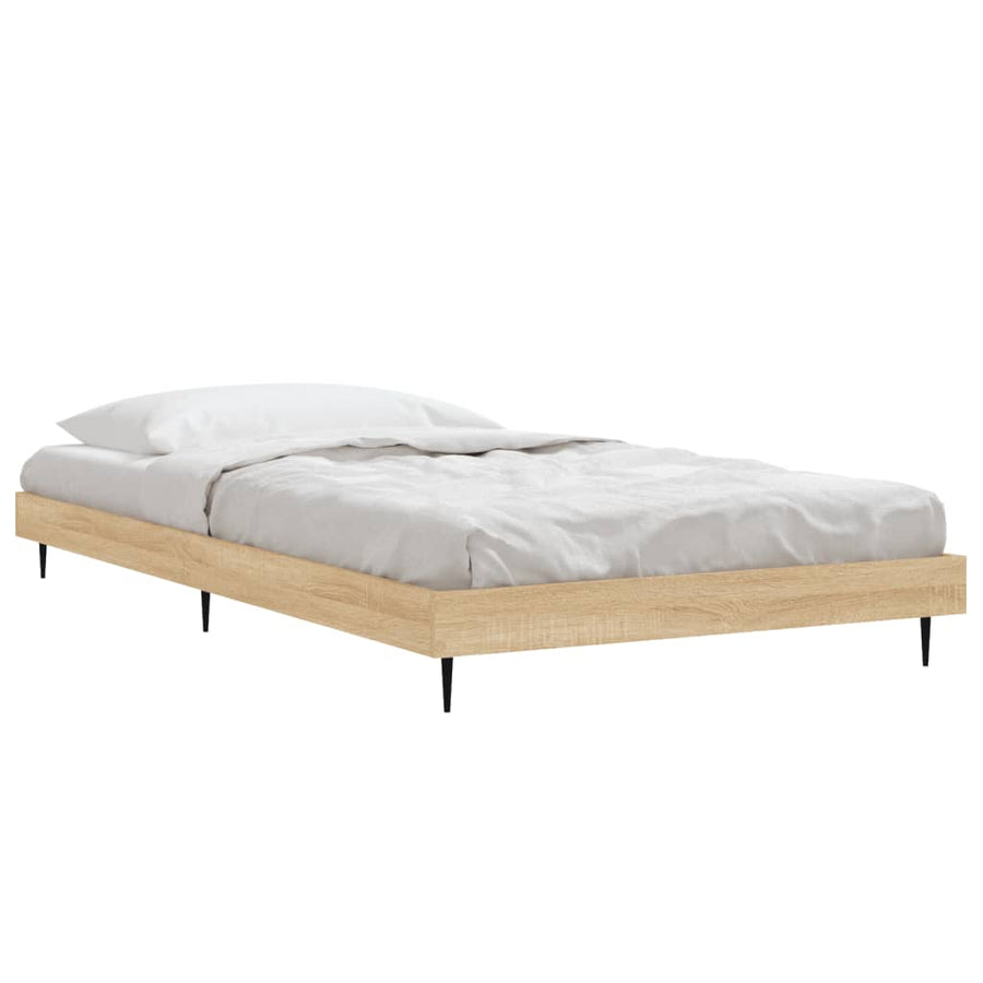 Bedframe Bewerkt Hout Kleurig Sonoma Eiken 100 x 200 cm