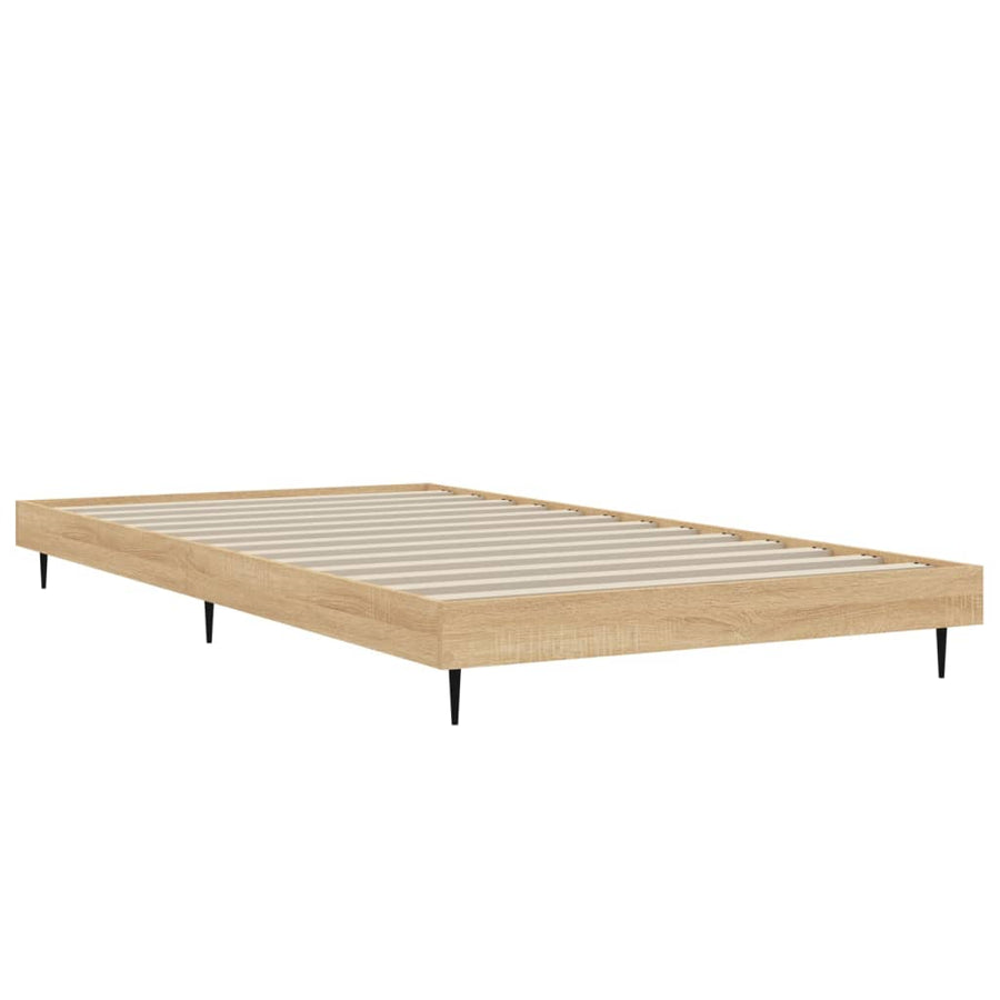 Bedframe Bewerkt Hout Kleurig Sonoma Eiken 100 x 200 cm