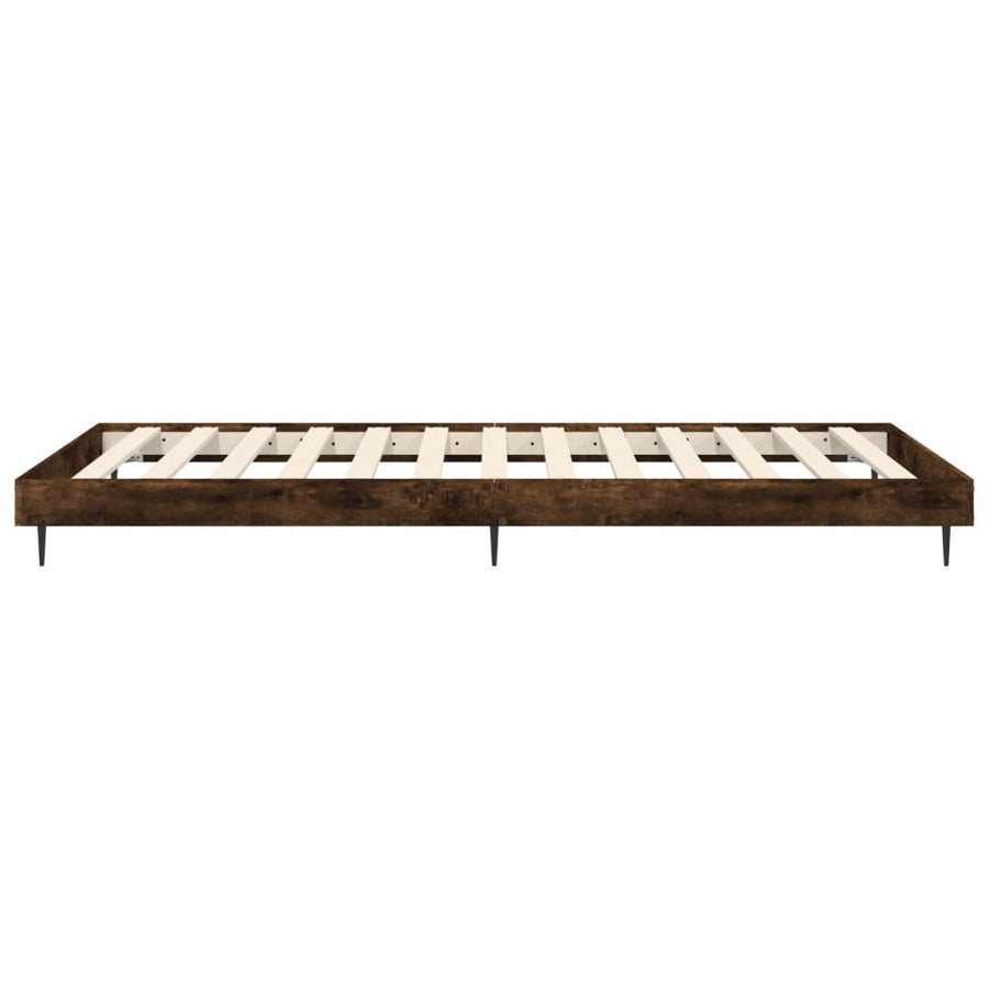 Bedframe Bewerkt Hout Kleurig Gerookt Eiken 100 x 200 cm