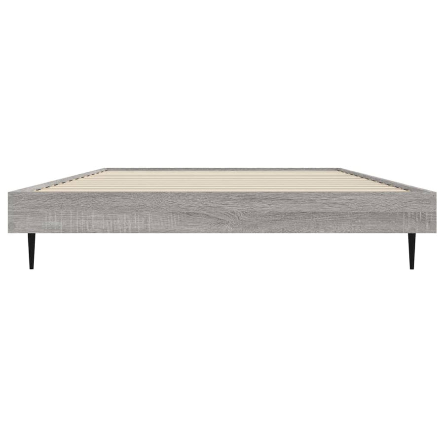 Bedframe Bewerkt Hout Eikenkleurig Grijs Sonoma 100 x 200 cm