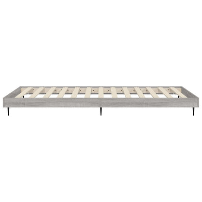 Bedframe Bewerkt Hout Eikenkleurig Grijs Sonoma 100 x 200 cm
