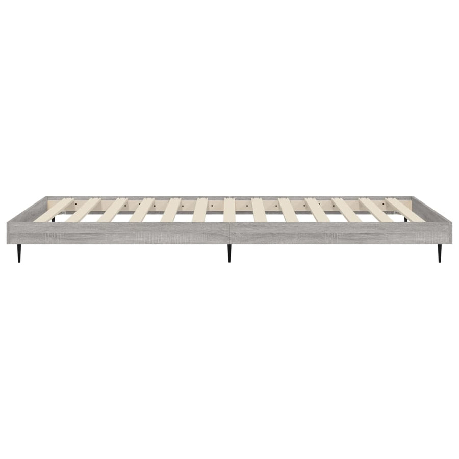 Bedframe Bewerkt Hout Eikenkleurig Grijs Sonoma 100 x 200 cm