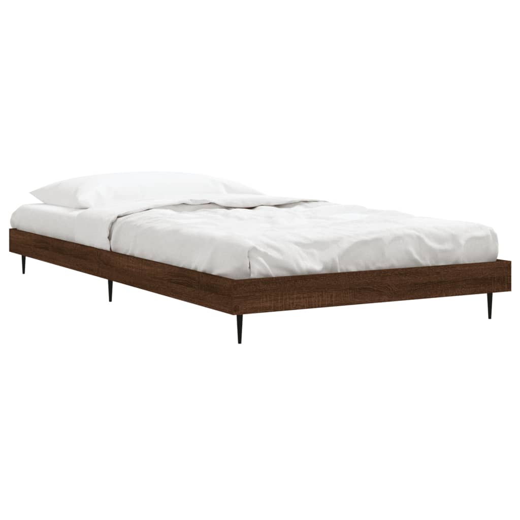 Bedframe Bewerkt Hout Bruin Eikenkleur 100 x 200 cm