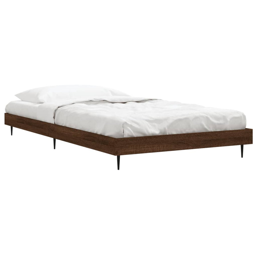 Bedframe Bewerkt Hout Bruin Eikenkleur 100 x 200 cm