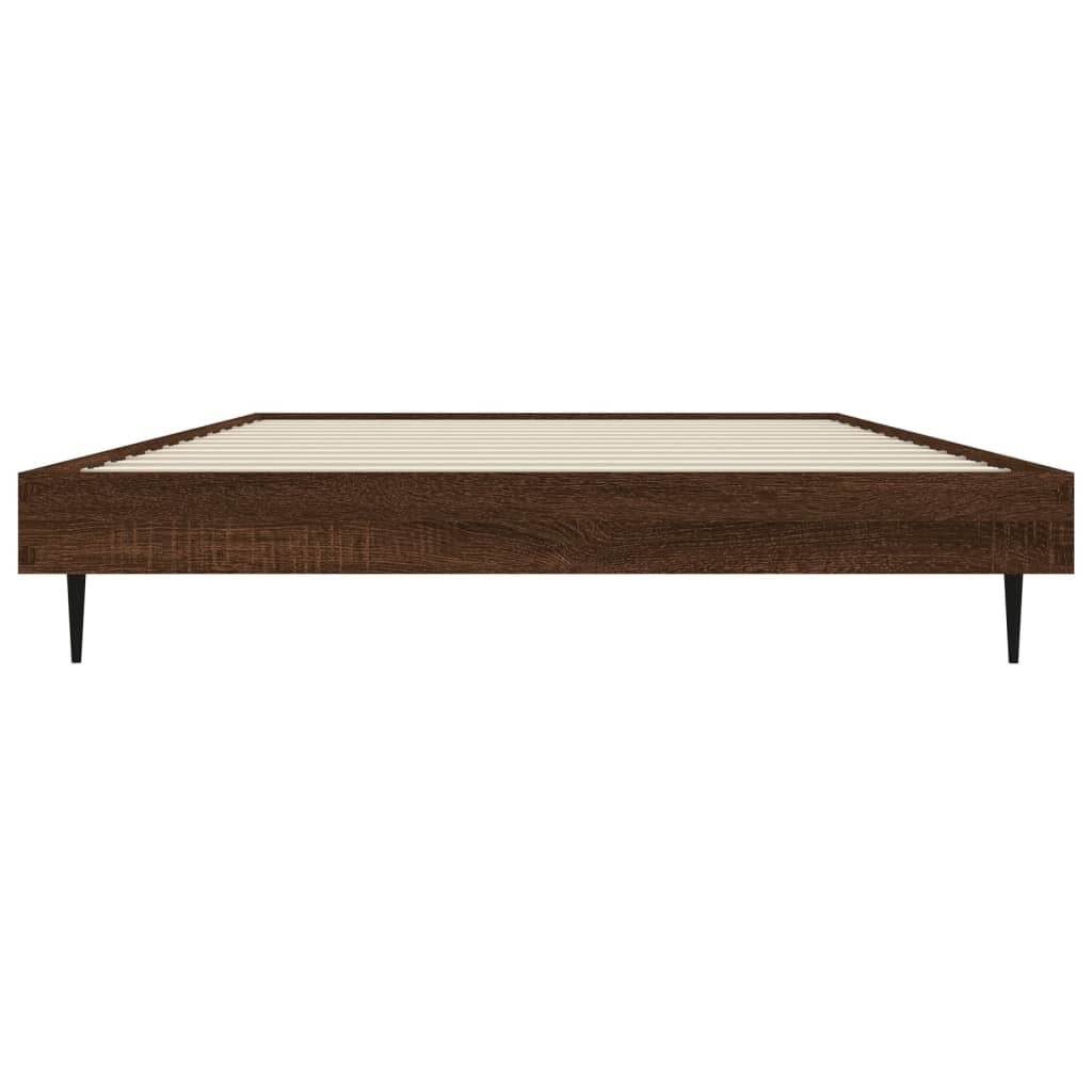 Bedframe Bewerkt Hout Bruin Eikenkleur 100 x 200 cm