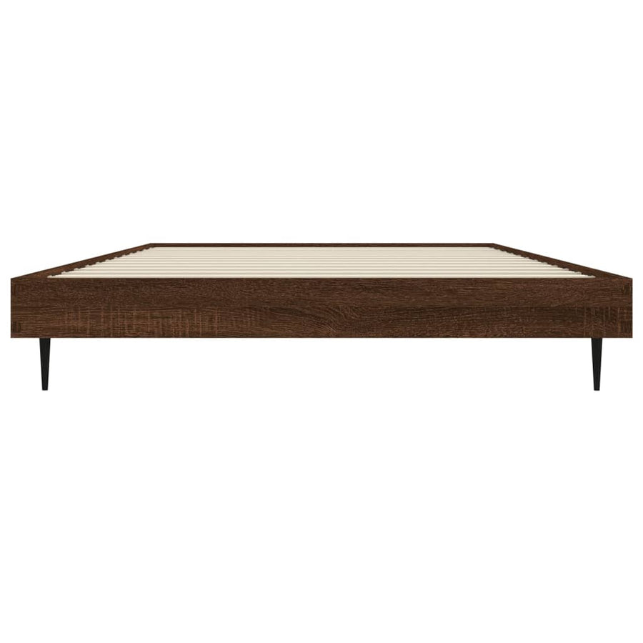 Bedframe Bewerkt Hout Bruin Eikenkleur 100 x 200 cm
