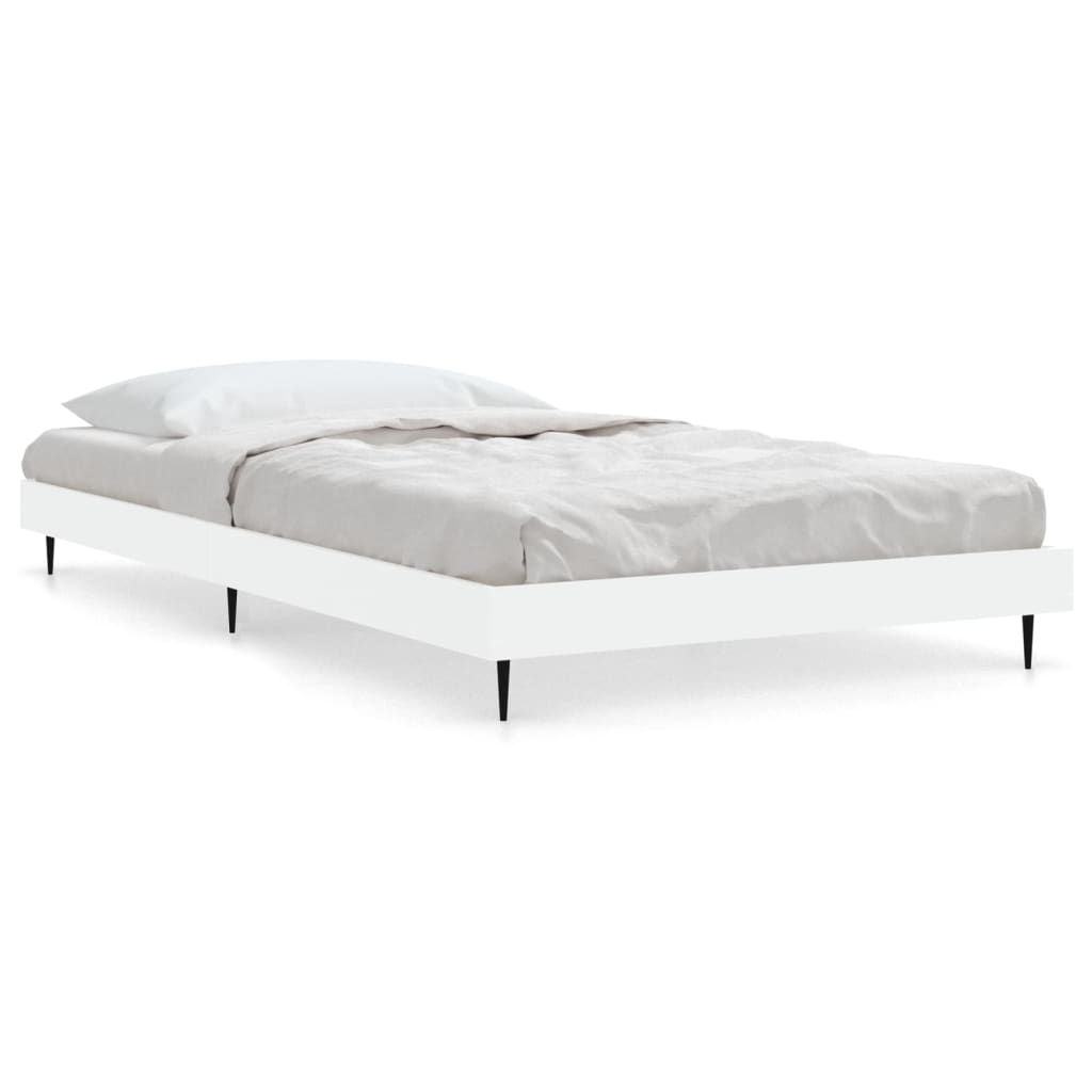 Bedframe Bewerkt Hout Wit 90 x 200 cm