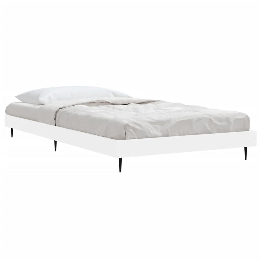 Bedframe Bewerkt Hout Wit 90 x 200 cm