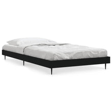 Bedframe Bewerkt Hout Zwart 90 x 200 cm