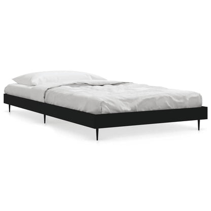 Bedframe Bewerkt Hout Zwart 90 x 200 cm