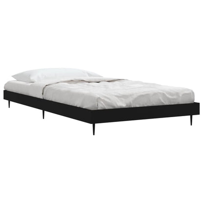 Bedframe Bewerkt Hout Zwart 90 x 200 cm