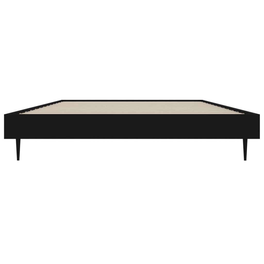 Bedframe Bewerkt Hout Zwart 90 x 200 cm