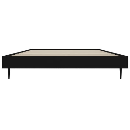 Bedframe Bewerkt Hout Zwart 90 x 200 cm