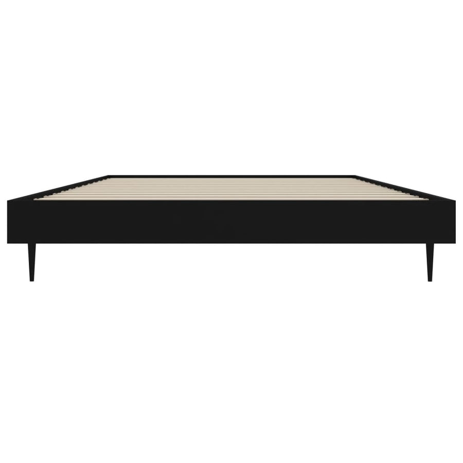 Bedframe Bewerkt Hout Zwart 90 x 200 cm