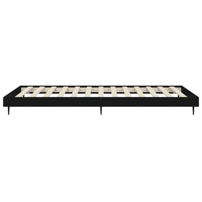 Bedframe Bewerkt Hout Zwart 90 x 200 cm
