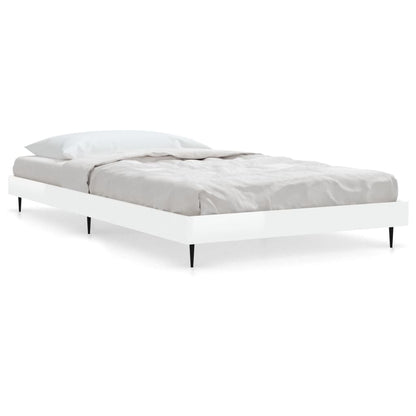 Bedframe Bewerkt Hout Hoogglans Wit 90 x 200 cm