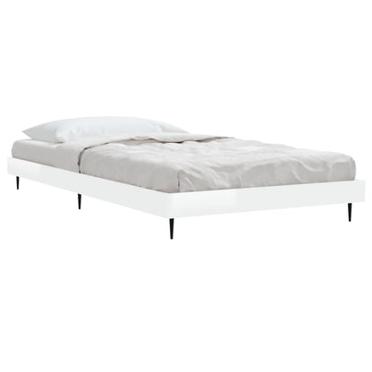 Bedframe Bewerkt Hout Hoogglans Wit 90 x 200 cm