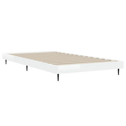 Bedframe Bewerkt Hout Hoogglans Wit 90 x 200 cm