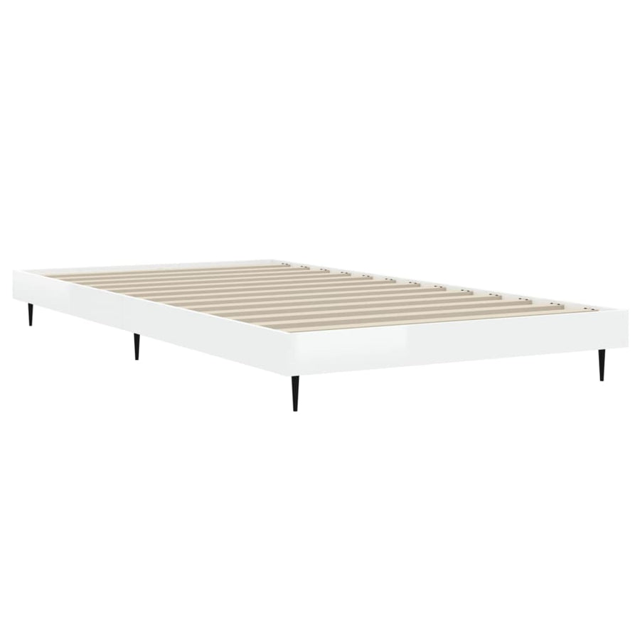 Bedframe Bewerkt Hout Hoogglans Wit 90 x 200 cm