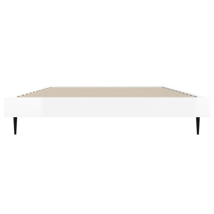 Bedframe Bewerkt Hout Hoogglans Wit 90 x 200 cm