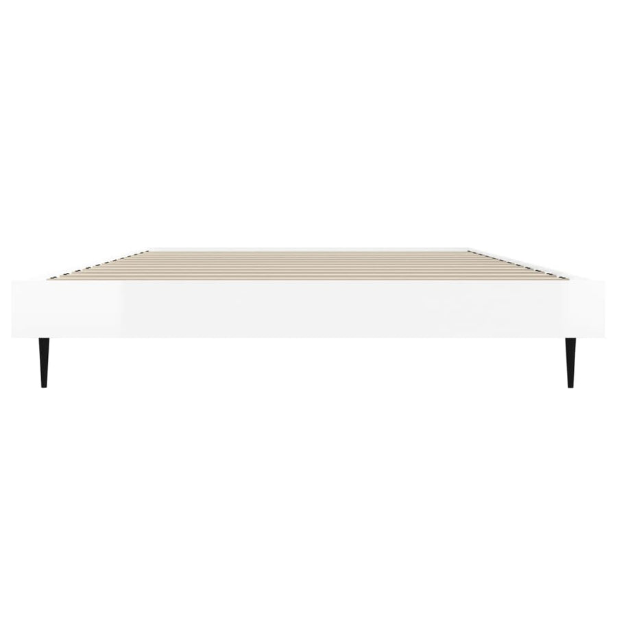 Bedframe Bewerkt Hout Hoogglans Wit 90 x 200 cm