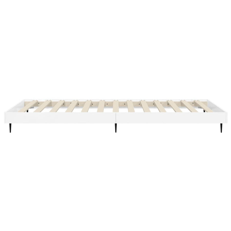Bedframe Bewerkt Hout Hoogglans Wit 90 x 200 cm