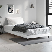 Bedframe 90x200 cm bewerkt hout hoogglans wit