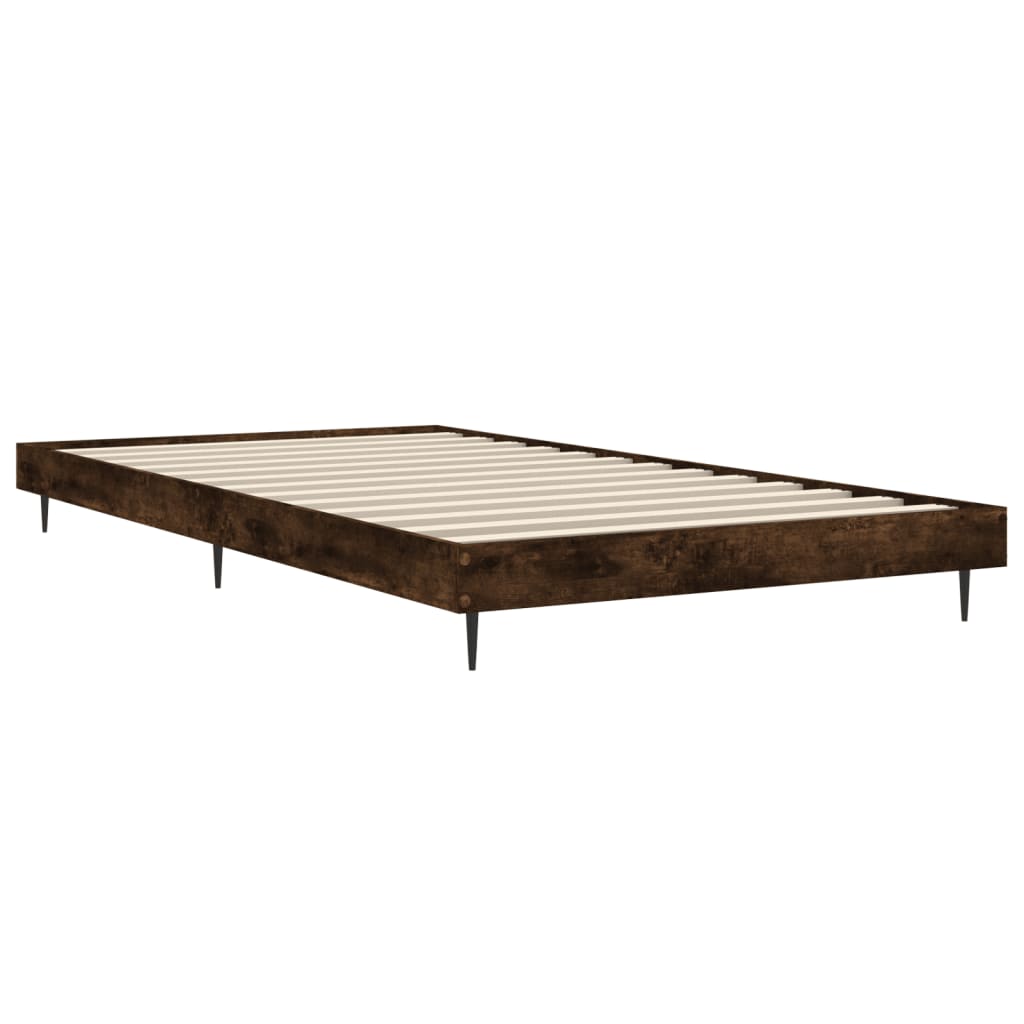 Bedframe Bewerkt Hout Kleurig Gerookt Eiken 90 x 200 cm