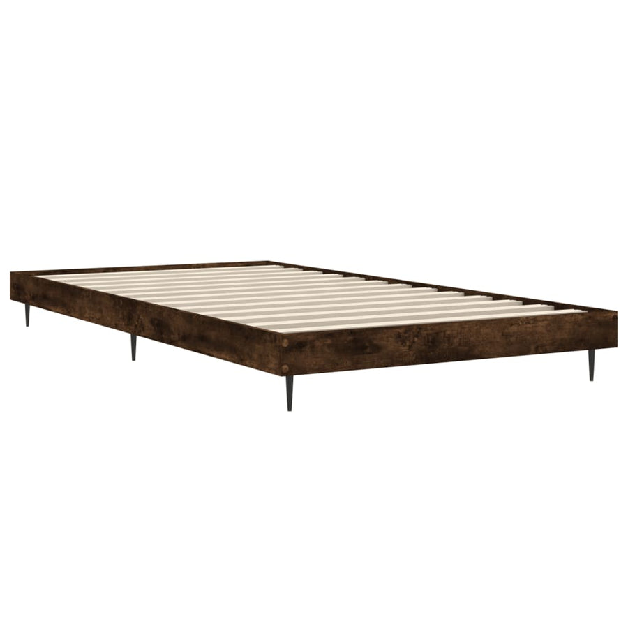 Bedframe Bewerkt Hout Kleurig Gerookt Eiken 90 x 200 cm