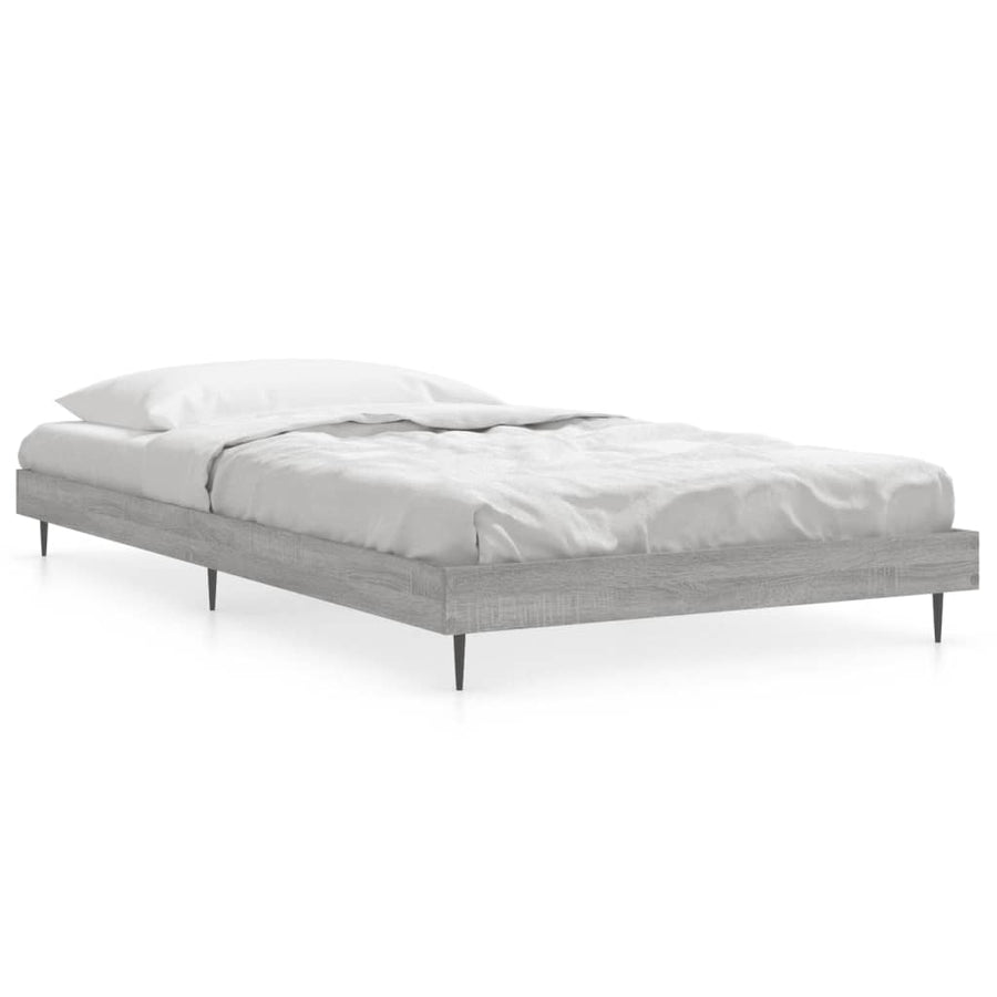 Bedframe Bewerkt Hout Eikenkleurig Grijs Sonoma 90 x 200 cm
