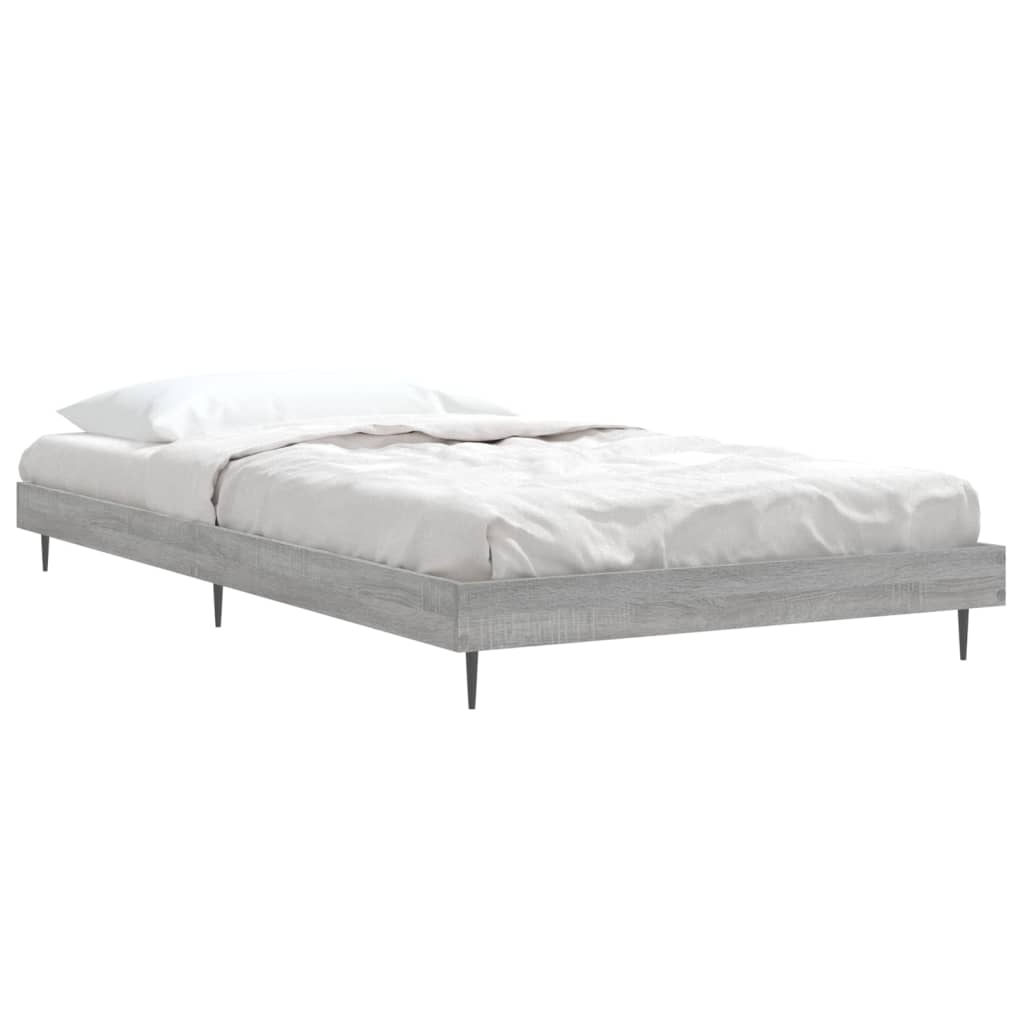 Bedframe Bewerkt Hout Eikenkleurig Grijs Sonoma 90 x 200 cm